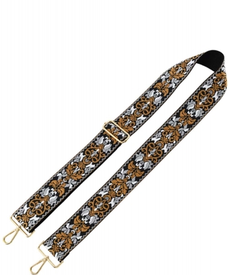 Wide Tribal Pattern Guitar Strap SS050V TAN/BLACK